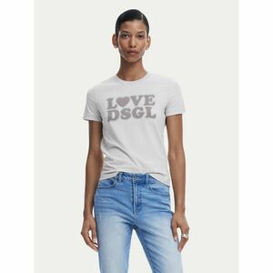 Desigual Póló Love Dsgl 25SWTK10 Szürke Regular Fit kép