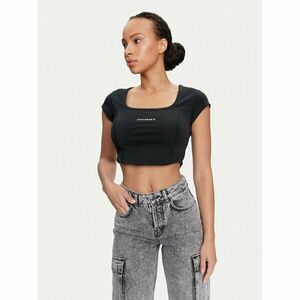 Converse Felső W Wordmark Corset Top 10026506-A01 Fekete Slim Fit kép