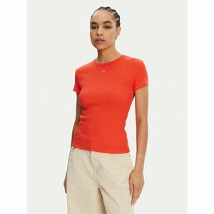 Tommy Jeans Póló Essential DW0DW17383 Narancssárga Slim Fit kép