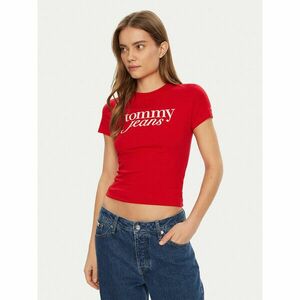 Tommy Jeans Póló Essential DW0DW19447 Piros Slim Fit kép