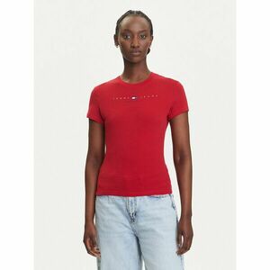 Tommy Jeans Póló Linear DW0DW21422 Piros Slim Fit kép