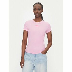 Tommy Jeans Póló Script Label DW0DW21402 Rózsaszín Slim Fit kép