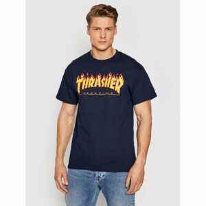 Thrasher Póló Flame Sötétkék Regular Fit kép