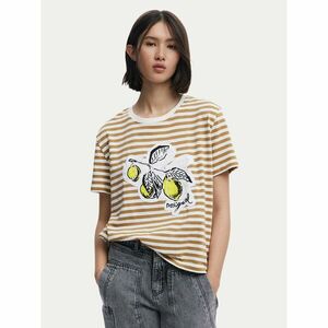 Desigual Póló Lemon 25SWTKAE Bézs Regular Fit kép