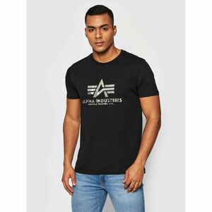 Alpha Industries Póló Basic Foll Print 100501FP Fekete Regular Fit kép