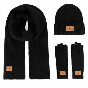 Sapka, sál és kesztyű szett Beverly Hills Polo Club BHPC-MC-001-AW24 Fekete kép