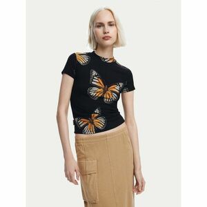 Desigual Póló Croise 24WWTK55 Fekete Slim Fit kép