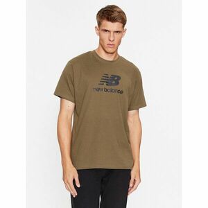 New Balance Póló Essentials Stacked Logo Cotton Jersey Short Sleeve T-shirt MT31541 Barna Regular Fit kép