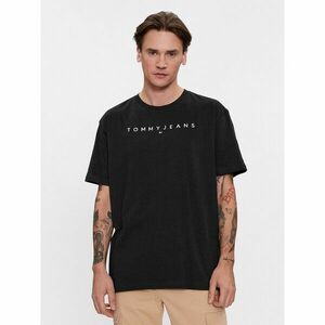 Tommy Jeans Póló Linear Logo DM0DM17993 Fekete Regular Fit kép