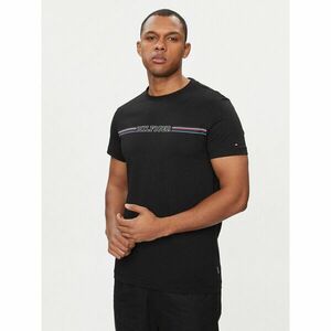 Tommy Hilfiger Póló Stripe Chest MW0MW34428 Fekete Slim Fit kép