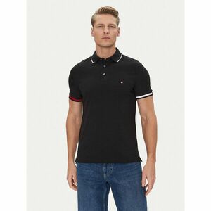 Tommy Hilfiger Pólóing Flag Cuff MW0MW38458 Fekete Slim Fit kép