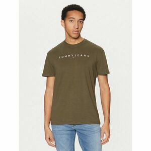 Tommy Jeans Póló Linear Logo DM0DM20744 Zöld Regular Fit kép