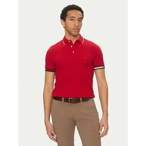 Tommy Hilfiger Pólóing Flag Cuff MW0MW38458 Piros Slim Fit kép