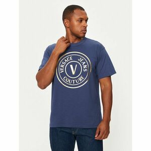 Versace Jeans Couture Póló 77GAHT01 Sötétkék Regular Fit kép