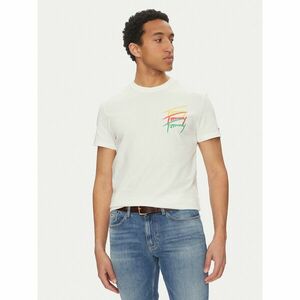 Tommy Jeans Póló Twisted Signature DM0DM20771 Fehér Regular Fit kép