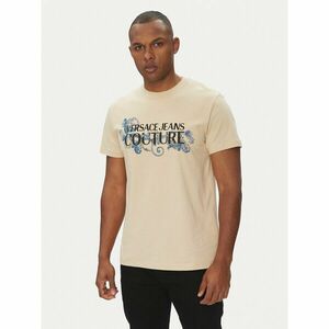 Versace Jeans Couture Póló 78GAHC05 Bézs Regular Fit kép