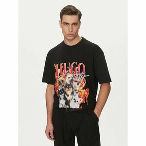 HUGO Póló Dugie 50538259 Fekete Oversize kép
