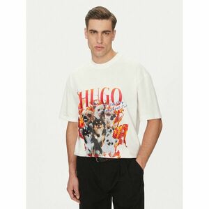 HUGO Póló Dugie 50538259 Ekru Oversize kép