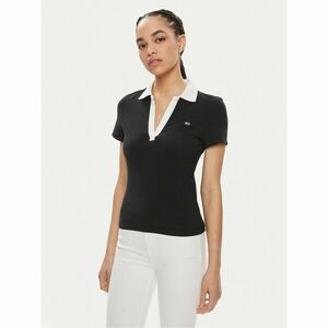Tommy Jeans Pólóing Contrast DW0DW17225 Fekete Slim Fit kép
