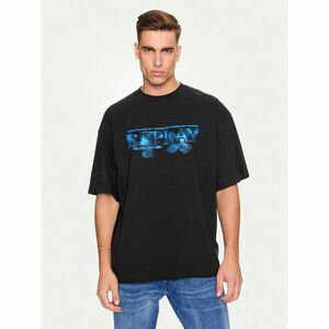 Replay Póló MMG340.000.23454 Fekete Oversize kép