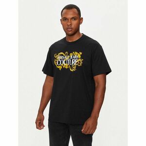 Versace Jeans Couture Póló 77GAHE05 CJ00E Fekete Regular Fit kép