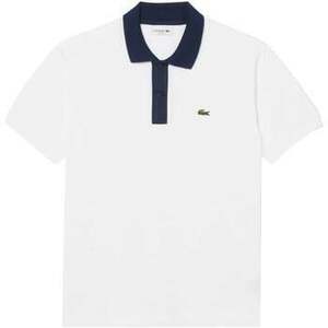 Pólók / Galléros Pólók Lacoste Classic Fit Contrast Collar Polo Shirt White/Navy Blue kép