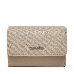 Női pénztárca Calvin Klein Ck Must Aop Small Trifold W Zip LV04F1038G Bézs kép