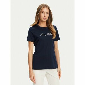 Tommy Hilfiger Póló Script WW0WW47210 Sötétkék Regular Fit kép