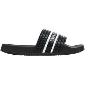 strandpapucsok Emporio Armani Logo Tape Slides Black/White kép