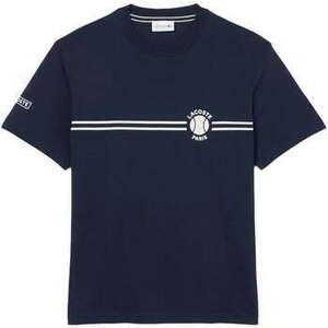 Rövid ujjú pólók Lacoste Printed Embroidered Cotton Jersey T-Shirt Midnight Blue kép