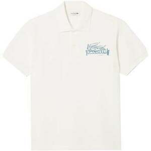 Rövid ujjú galléros pólók Lacoste Classic Fit Printed Polo Shirt White/Blue kép