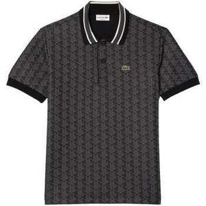 Pólók / Galléros Pólók Lacoste Classic Fit Monogram Jacquard Polo Shirt Dark Grey kép