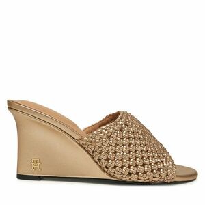 Papucs Tommy Hilfiger Crochet Metallic Lthr Wedge Mule FW0FW08812 Arany kép
