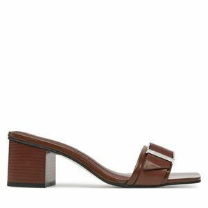 Papucs Calvin Klein Heel Mule 50 W/Buckle - Lth HW0HW02478 Barna kép