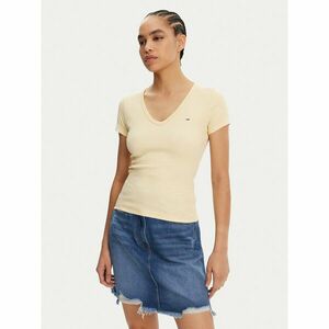 Tommy Jeans Póló Essential DW0DW17385 Sárga Slim Fit kép