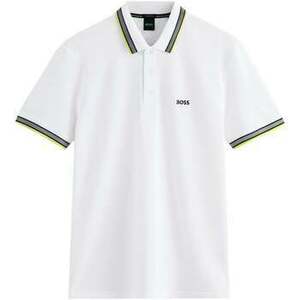 Rövid ujjú galléros pólók BOSS Paddy Piqué Polo Shirt Open White/Yellow kép