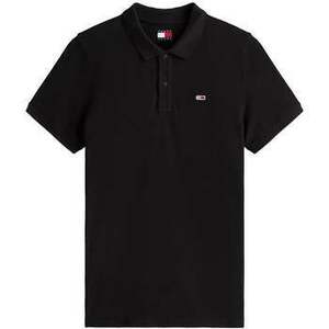 Rövid ujjú galléros pólók Tommy Jeans Flag Slim Polo Shirt Black kép