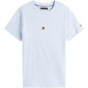 Rövid ujjú pólók Tommy Hilfiger Slim Logo Embroidery T-Shirt Heathered Blue kép