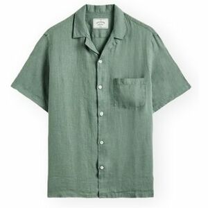 Rövid ujjú ingek Portuguese Flannel Linen Camp Collar Shirt - Dry Green kép