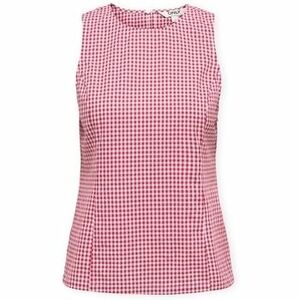 Trikók / Ujjatlan pólók Only Top Maye Check - Salsa/White kép