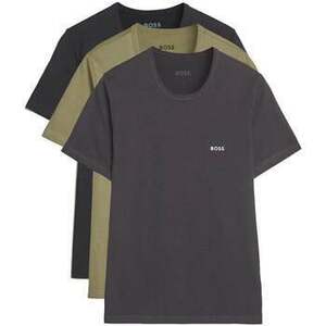 Rövid ujjú pólók BOSS 3 Pack Cotton T-Shirts Black/Dark Grey/Khaki Green kép