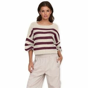 Pulóverek Only Aya Life Knit - Birch/Mauve Wine kép