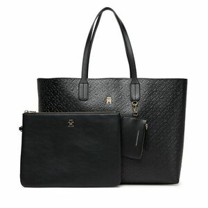 Táska Tommy Hilfiger Th Icon Tote Mono AW0AW17687 Fekete kép