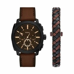 Karóra és karkötő szett Fossil Machine Chronograph FS6102SET Barna kép
