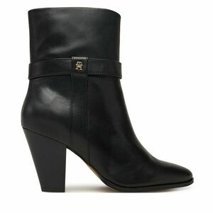 Bokacsizma Tommy Hilfiger Th T-Strap Leather Pointy Bootie FW0FW08984 Fekete kép