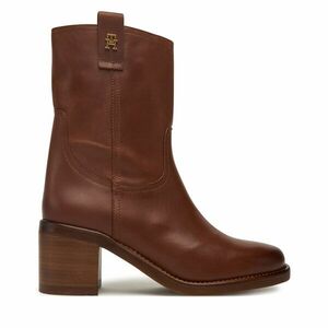 Bokacsizma Tommy Hilfiger Riding Lthr Mid Boot Block Heel FW0FW08776 Barna kép