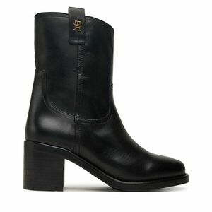 Bokacsizma Tommy Hilfiger Riding Lthr Mid Boot Block Heel FW0FW08776 Fekete kép