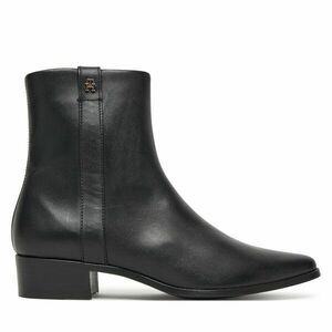 Bokacsizma Tommy Hilfiger Th Leather Pointy Zip Bootie FW0FW08980 Fekete kép