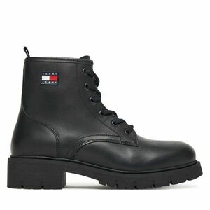 Bakancs Tommy Jeans Tjw Lace Up Leather Boot EN0EN02824 Fekete kép