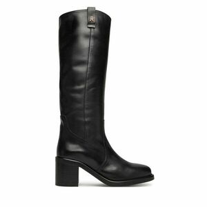 Csizma Tommy Hilfiger Riding Lthr Long Boot Block Heel FW0FW08777 Fekete kép